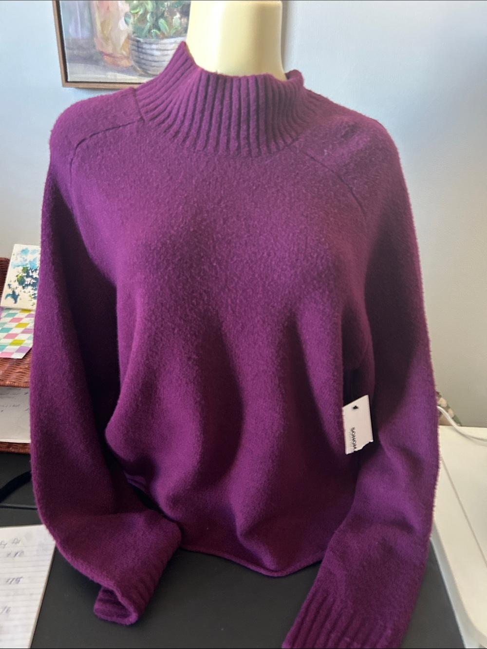 Sonoma Plum Mock Neck Sweater